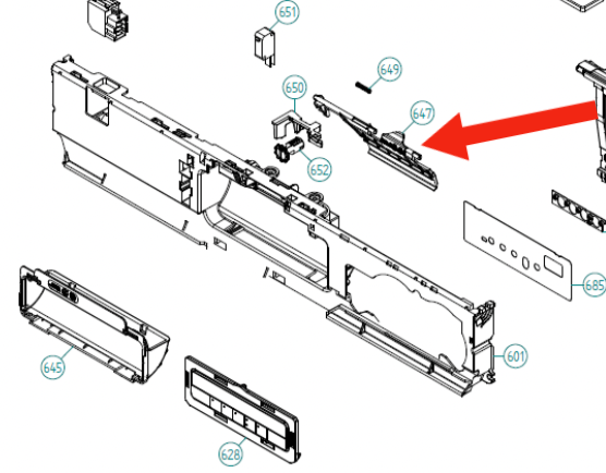 Asko Dishwasher latch black handle D5457_description(1)
