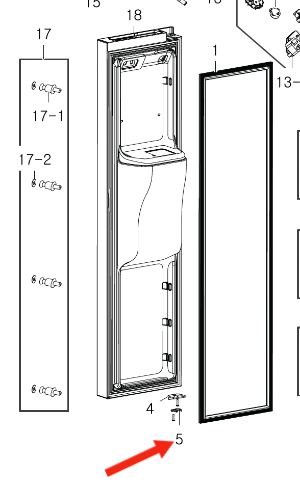 samsung Freezer DOOR HINGE CAM RISER Door Itself SRS_description(1)