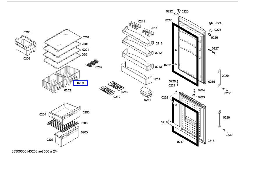 BOSCH FRIDGE veggie bin tray, KGN57X , KGN57V , KGN53X , KGN53V  70230_description(1)