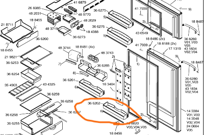 BOSCH FRIDGE DOOR Bottle SHELF TRAY KSU405906,_description(1)