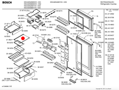 Bosch Fridge glass shelf ksu445206w/01 fd8307005508,_description(1)