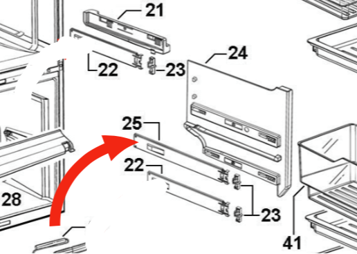 Fisher Paykel Freezer RF610 Slide upper Rail Left and Right Pair 400mm long _description(1)