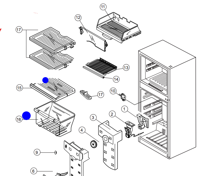 samsung fridge VEGGIE BIN SR21NME, SR21WME, SR-24NME, SR24WME, SR25NME, SR-25NME, SR25WME NO LONGER AVAILABLE_description(1)