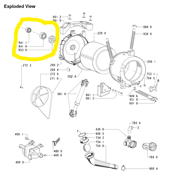 Whirlpool Washing Machine WFS1285AW BEARING KIT,_description(1)
