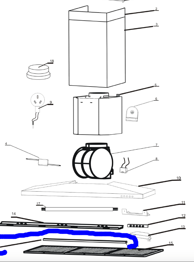 Smeg Rangehood LED light SFL90LEDSS, STB15STB13, STB90LEDSS,_description(1)