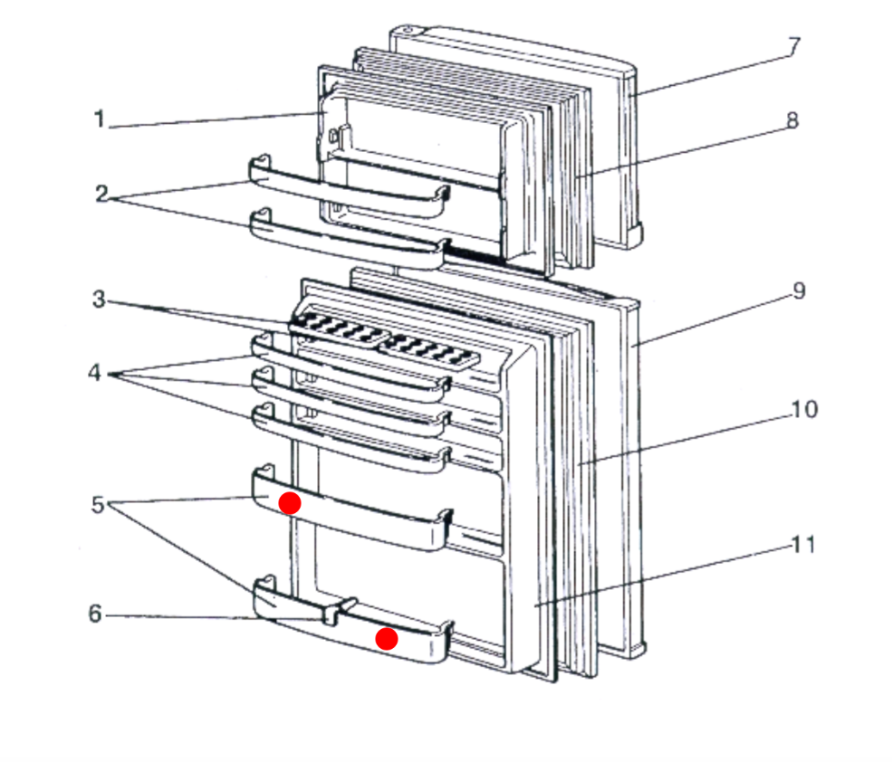 MITSUBISHI FRIDGE BOTTLE SHELF MR-395J-W-A, MR-360J-W-A, MR-360M, MR-395M, MR-360J, MR-395J, L73124_description(1)
