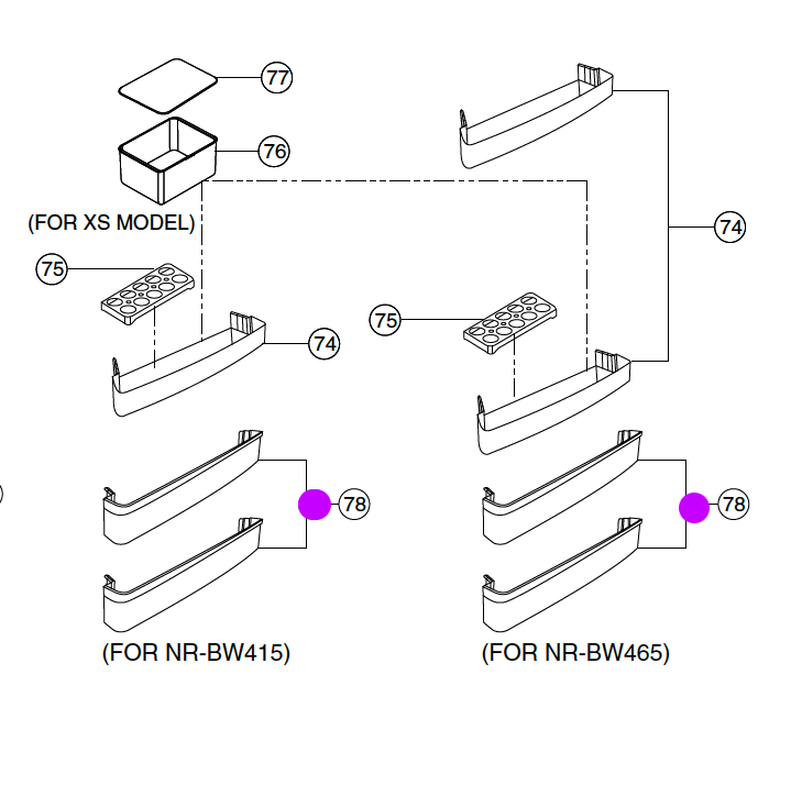 Panasonic Fridge Shelf bottle NR-BW465, NR-BW415, NRBW415, NRBW465, *4412-1_description(1)