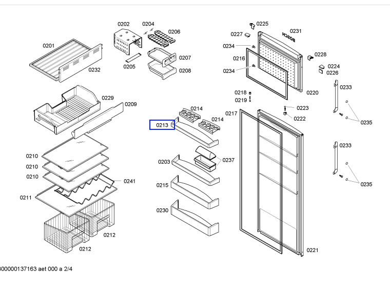 Bosch fridge Door shelf UPPER KDN49X70AU, kdn36x73AU, KGN53X70AU, kgn53x00au,_description(1)