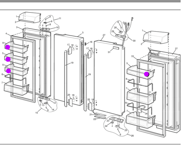 Westinghouse and Simpson fridge door Half shelf WTB2800PB-XAU, WTB2800WB-XAU, WTB2500PB-XAU, WTB2500WB-XAU, WTB2300PB-XAU, WTB23_description(2)