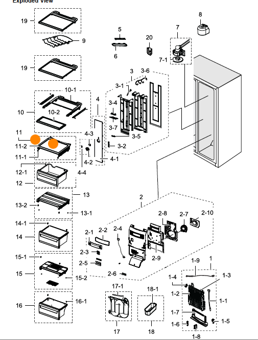 Samsung Fridge upper Drawer Cover SRS690GDLS, RSG5DUPN1/XSA, RSG5DURS1/XSA, RSG5DUSL1/XSA, RSG5FUBP1/XSA, 06440B_description(1)