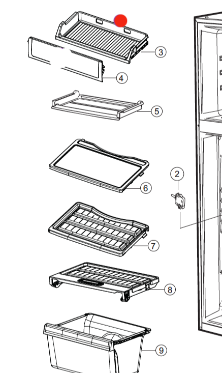 Samsung Fridge TRAT CHILLED ROOM DRAW SR392MW , SR397BTC, SR400LSTC,_description(1)