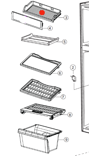 Samsung Fridge Chill shelf Tray Fresh Room with no cover SR254MW, SR255MLS SR227MW_description(1)