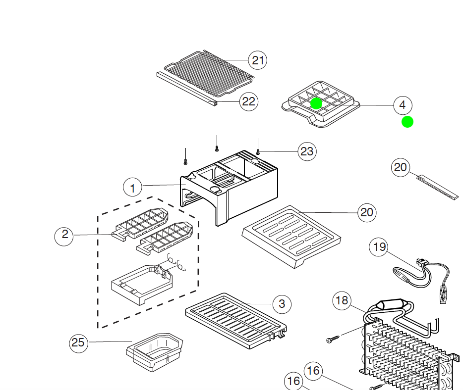 Samsung Freezer Ice Tray SR-21NME, RT21MHSW1/RAD, RT21MHSW1/XSA, RT24MHSW1/RAD, RT24MHSW1/XSA, S21ENPSWQN/RAD, S21ENPSWQN/XSA, S_description(1)