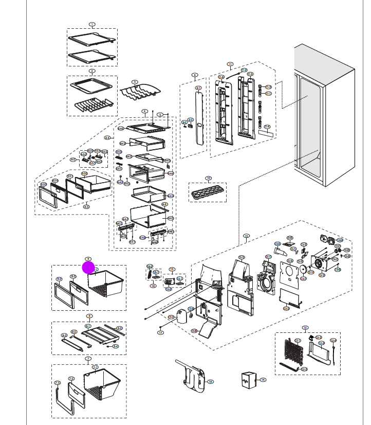 Samsung Fridge Upper Vege Draw SRS600NLS, SRS626HNSS, RS21HDUBP1/XSA, RS21HDUPN1/XSA, RS21HNTSW1/XSA, ***05045B_description(1)