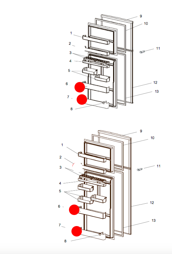 MITSUBISHI FRIDGE DOOR BOTTLE SHLF LOW OR ONE UP MR385/420/4: MR-385T MR-385U MR-385X MR-385B MR-420T MR-420U * L76124, L75124_description(1)