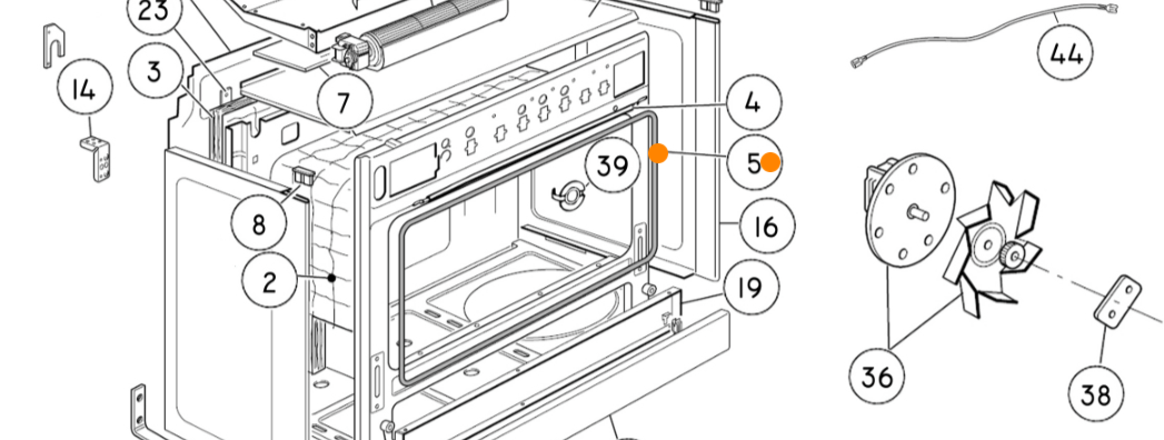 Elba Fp Delonghi oven door seal gasket 4 sided DE906GWF, D906GII, L91GW, FEG900X, FEG905, 906GII, DE91GW1, *3644_description(1)