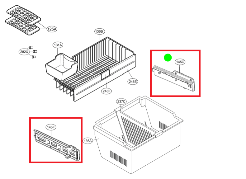 Lg Fridge side rail guide Assy Right Side 4975JJ2028c_description(1)