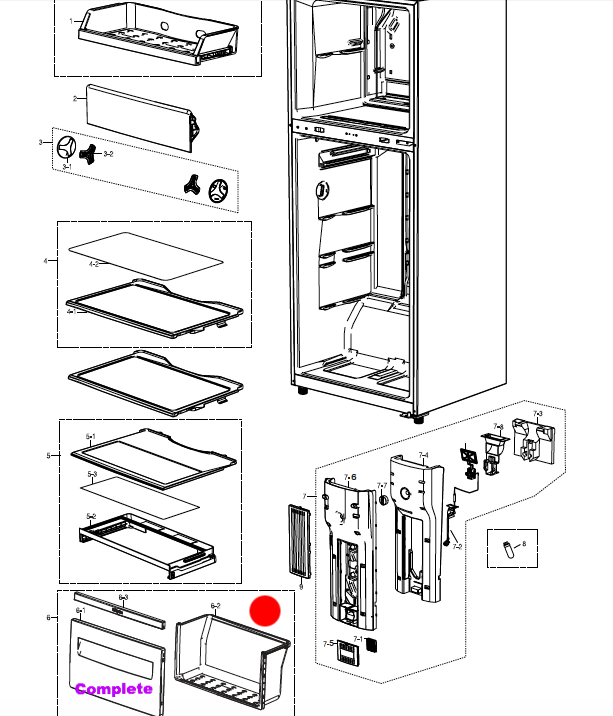 Samsung Fridge Vege Drawer SR366NTS, SR367NW, RT49EAMT1/XSA, RT49EASW1/XSA, RT49MARS1/XSA, RT49MASW1/XSA, RT53EAMT1/XSA, RT53EAS_description(1)