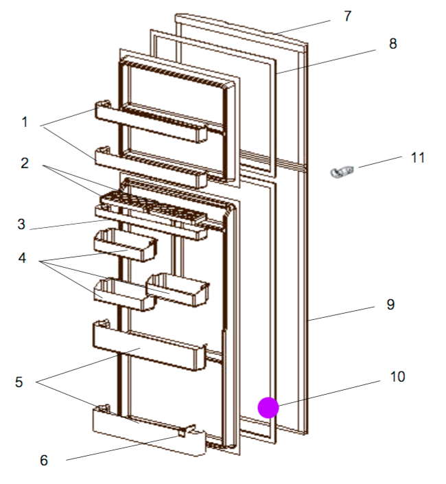 Mitsubishi Fridge Door Seal Gasket MR385S/385SL/38: MR-385R, MR-385S, MR-385T, MR-385U, MR-385X, MR-385B, *79110_description(1)