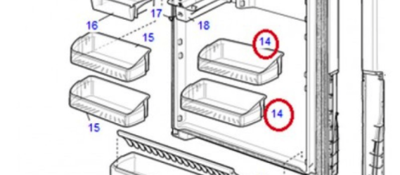 Westinghouse and Simpson fridge Half Shelf Right side of Door WBM3700PB, WBM3700SB, WBM3700WB, WBM4000SB, WBM4000WB, *1783_description(4)