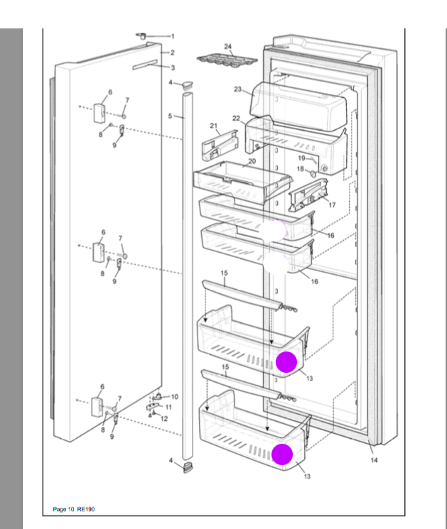 Electrolux Westinghouse and Simpson fridge Door shelf Bottle Holder 5705_description(1)