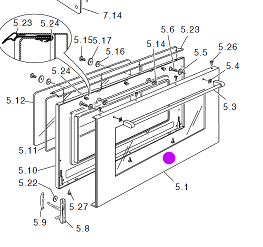 Delonghi oven Door Outer Glass External Glass DEF608E DEF608GW,_description(1)
