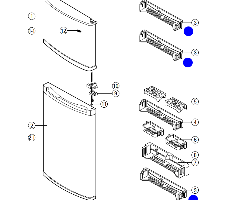 Samsung fridge and freezer door shelf SR-29NXB, SR-29NXB, SR-33NXB, SR-33NXB, SR-V29H, SR-V33H,_description(1)