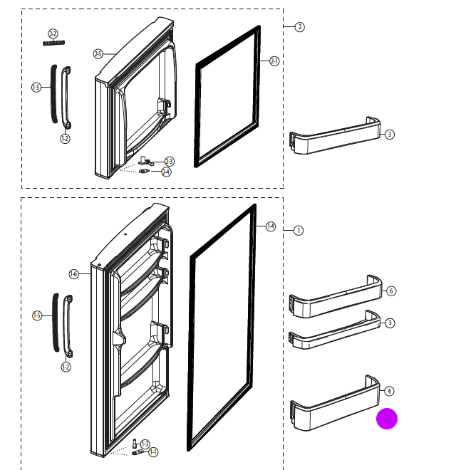 Samsung Fridge Door Bottle Shelf - SR215MW SR216NME SR223NME SR236MW SR237NME SR244NME,_description(1)