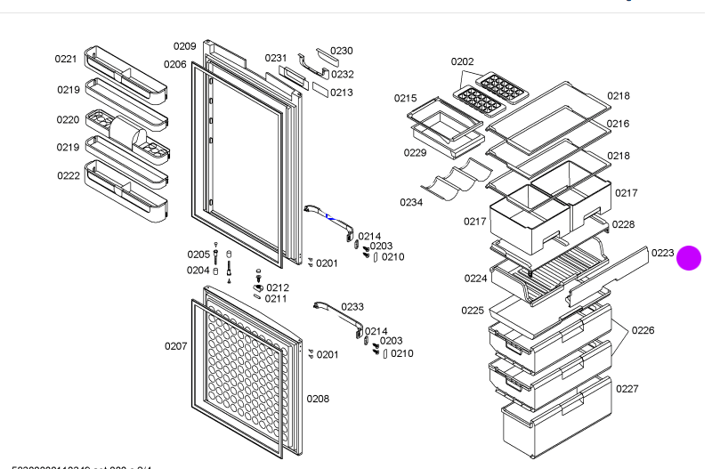 Bosch Fridge freezer Shelf Bin Front Panel KGU40123AU, KGU40120IE, KGU40121, KGU4021NE, KGU40620, KGU40620NE, KGU40621NE, KGU406_description(1)