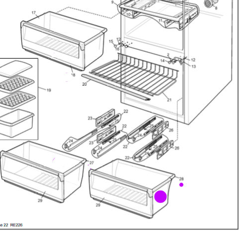 WESTINGHOUSE Freezer Lower Bin Freezer WBM4000SB ML08 925042290 WBM4000WB ML08 925042288 925042289 925042291 WBM3700WB M_description(1)