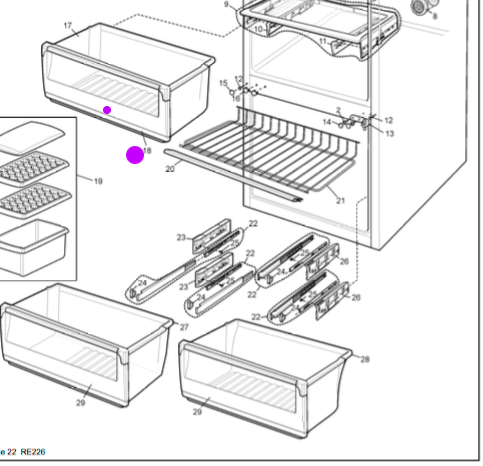 WESTINGHOUSE Electrolux VEGGIE BIN CRISPER Bin Facia WBM4000SB, WBM3700SB, ***NO Longer Available **,_description(1)