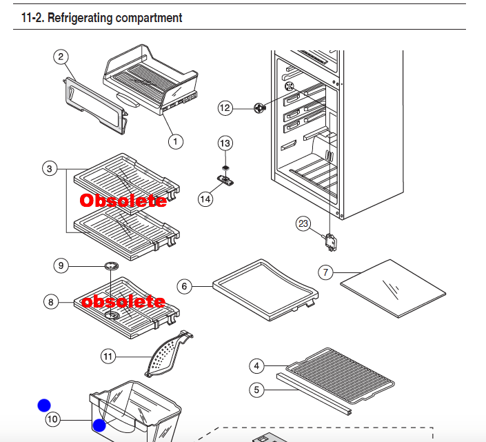 samsung fridge Veggie Bin SR331NW, SR328NW, *00594p_description(1)