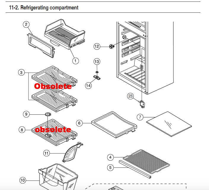 samsung fridge Veggie Bin shelf cover shelf SR331NW, SR281NW_description(1)
