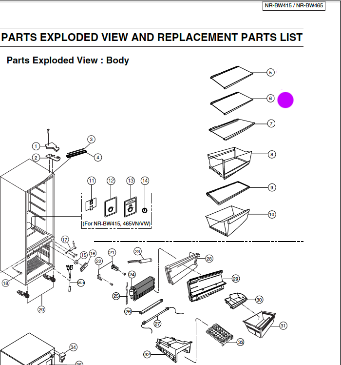 Panasonic Fridge Freezer Shelf 2nd r inside NR-BW465,NR-BW415, NRBW415, NRBW465,_description(1)