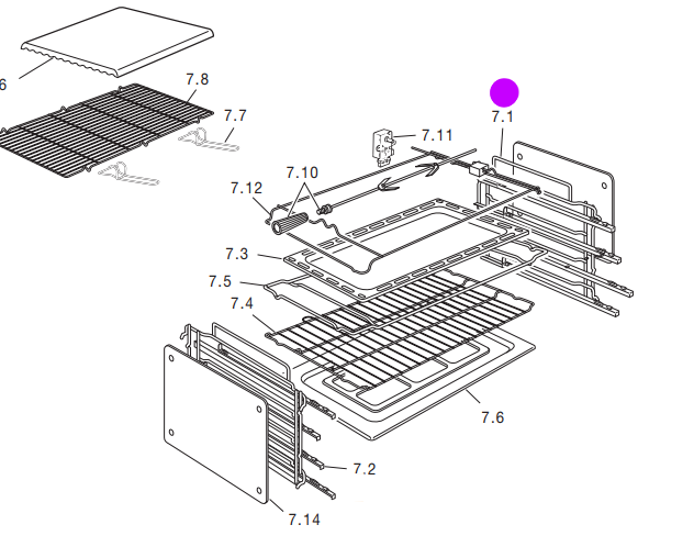 Delonghi Oven Shelf Support Wire Rack RIGHT Side DE906GWF, DS61GW, D61GII, *90DX_description(1)