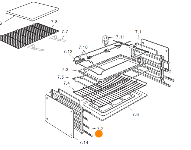 Delonghi Oven Shelf Support Wire Rack Left Side DE906GWF, DS61GW,_description(1)