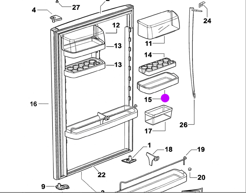 Elba Fisher Paykel fridge door Half Shelf Right_description(1)