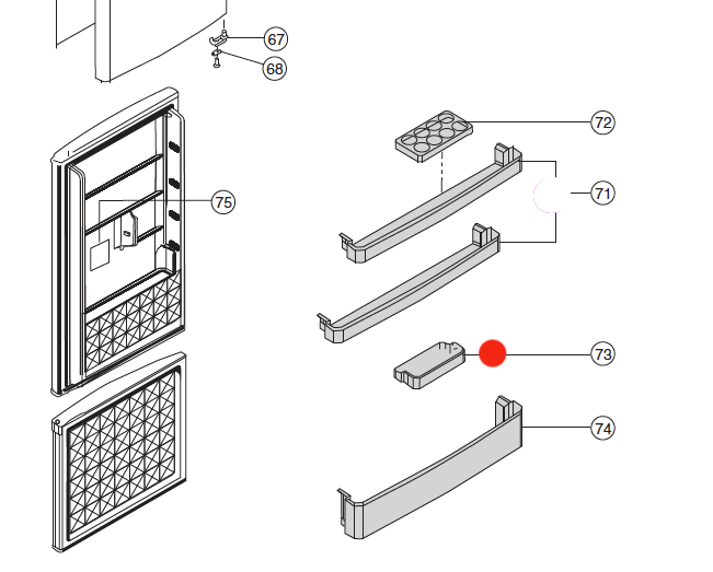 Panasonic Fridge Half Shelf NR-BR34AMSAU, NR-BR34AMWAU, NR-BR34B, *3470-1_description(1)