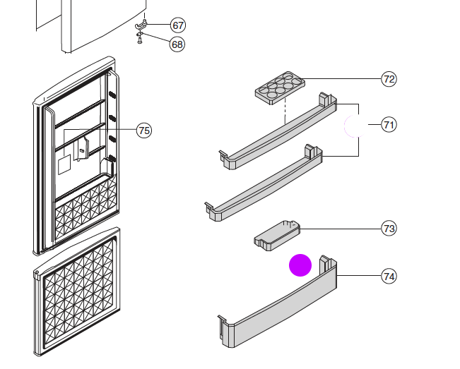 Panasonic Fridge Bottle Shelf NR-BR34AMSAU, NR-BR34AMWAU, NR-BR34B, *460-1_description(1)