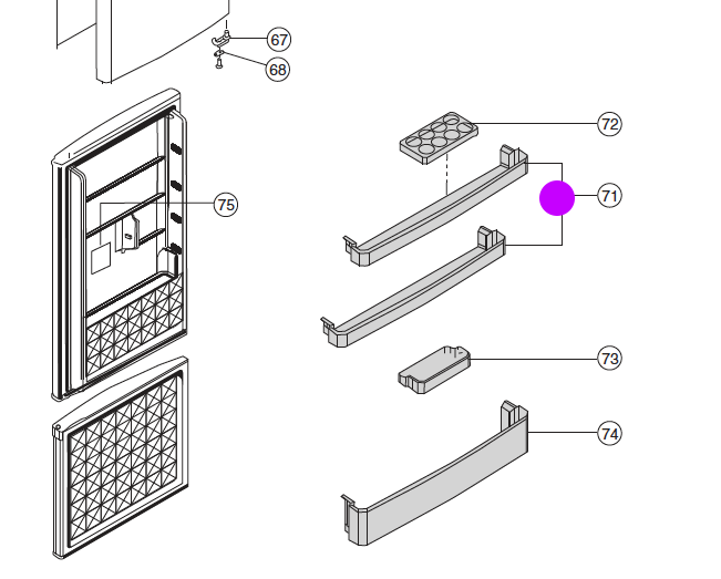 Panasonic Fridge UPPER TOP Shelf Egg Shelf NR-BR34AMSAU, NR-BR34AMWAU, NR-BR34BPSAU, *3480_description(1)
