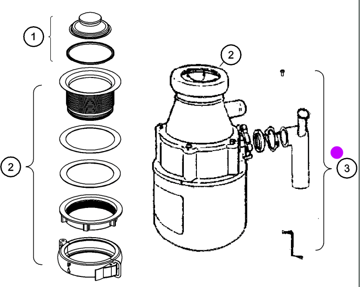 Robinhood And Fisher Paykel Waste Master waste disposer Rubber seal & waste assembly and wrench , SE390, SE390Q, SE390QA, SE520Q_description(2)