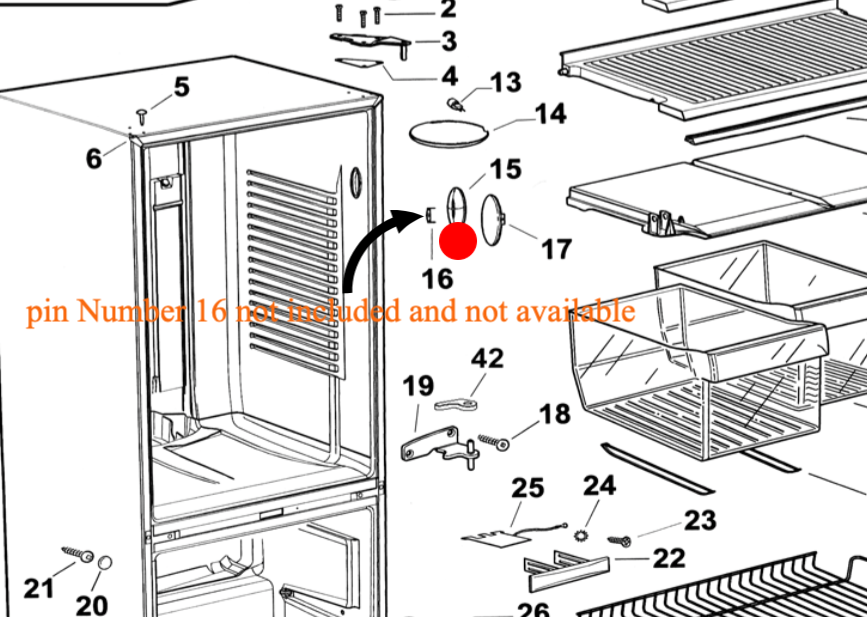 Fisher Paykel fridge Freezer butter Conditioner Contact Pin cabin side E402b, e372b, e442b, e.881066520b, most old Active smart_description(1)
