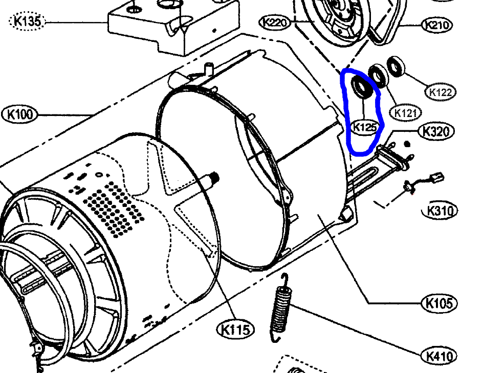 Westinghouse and Lg Washing Machine seal on rear of drum, LF711C, lf708c,_description(1)