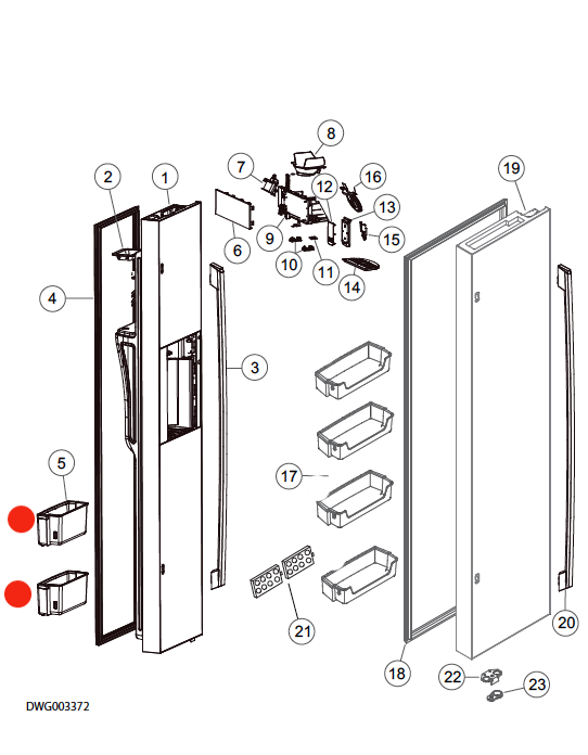 Fisher Paykel Freezer door shelf RX611DUX1, RX628DX1, RX628DW1, _description(1)