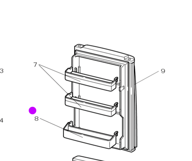 Mitsubishi Fridge bottle shelf MR-H290S, MR-H290U, MR-H290X, (Includes all -W & -ST no longer available_description(1)