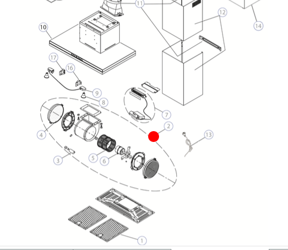 Fisher Paykel Rangehood Motor Assy HC90DCXB1, HC120DCXB1, HC60DCXB1, Including Capacitor_description(2)