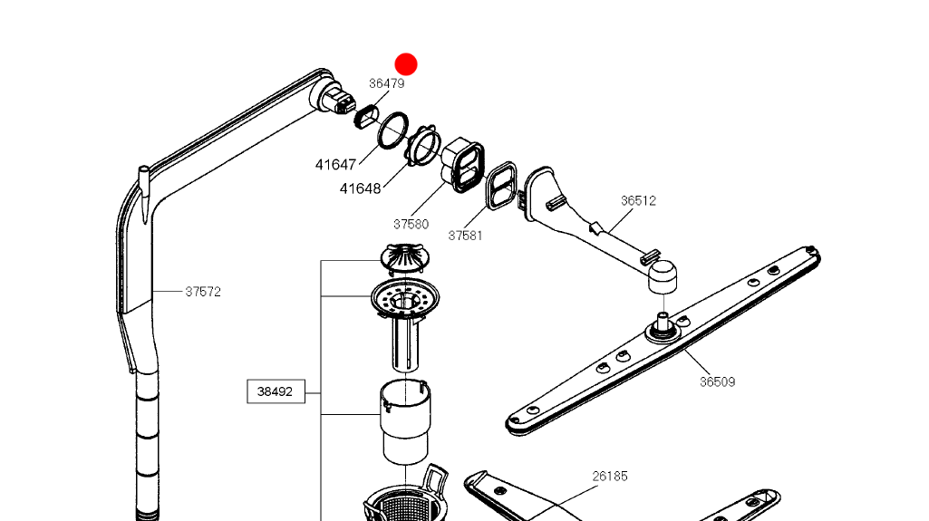 Smeg Dishwasher Basket Tube Seal Gasket SM600K, SND3010W3, SNV45, SNV45-1, SNZ10IS, SNZ10S, SNZ10W, SNZ414IS_description(1)
