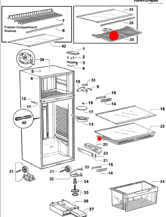 ELBA Fisher Paykel fridge LID HUMIDITY CONTROL E411T, E381T, E331T, RF331TCRW1, RF381TCRW1, *730_description(1)