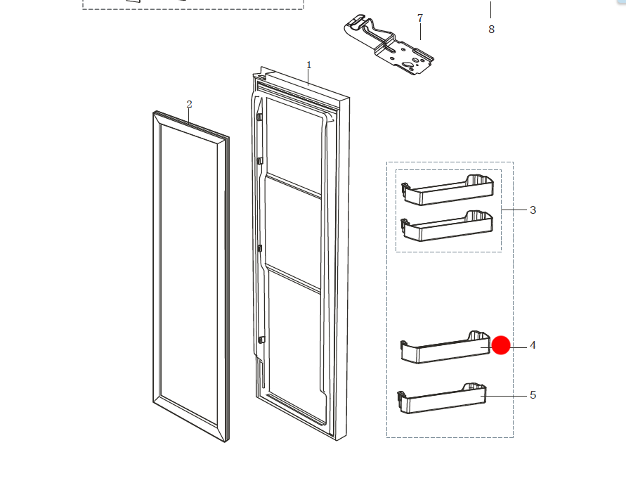 Samsung Fridge Door Middle Shelf SRS583NLS SRS582WW_description(2)
