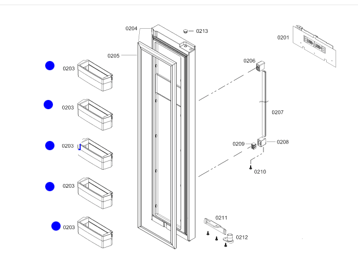 BOSCH Fridge DOOR SHELF TRAY FREEZER SECTION KAN62V00AU,_description(1)